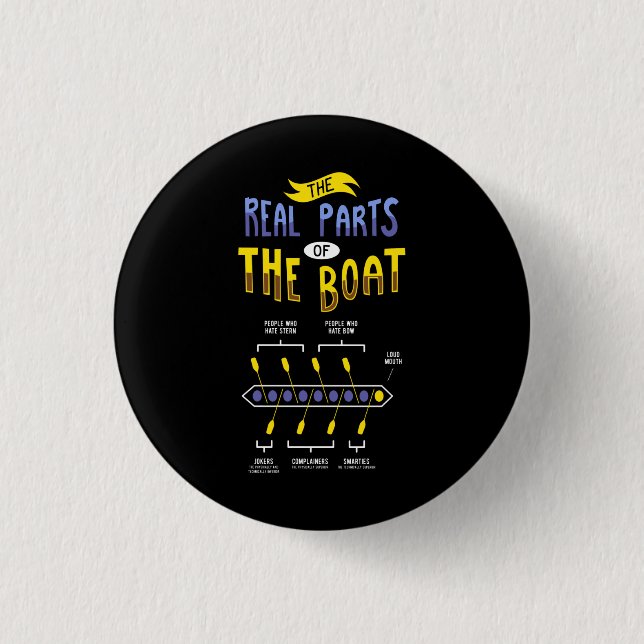 Rowing Rowing Boat 1 Inch Round Button (Front)