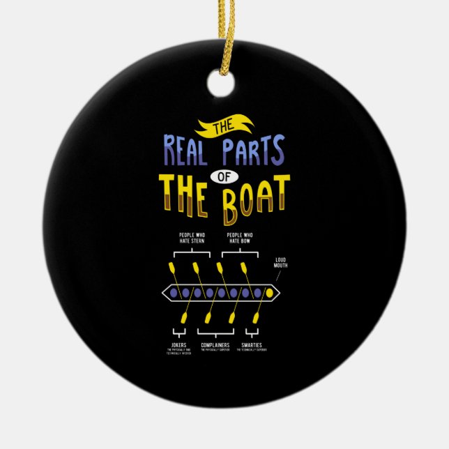 Rowing Rowing Boat Ceramic Ornament (Front)