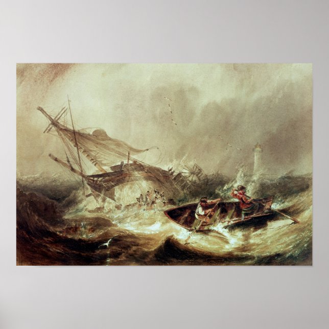 Rowing to rescue shipwrecked poster (Front)