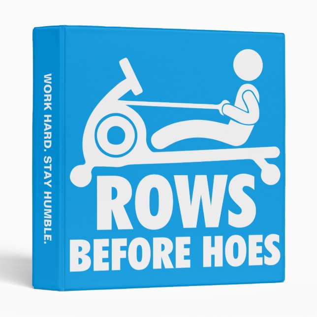 Rows Before Hoes - Funny Rowing Machine Workout Binder (Front/Spine)