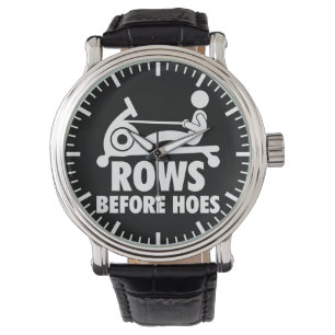 Rows Before Hoes - Funny Rowing Machine Workout Watch