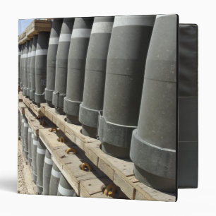 Rows of ammunition are stacked and prepped binder