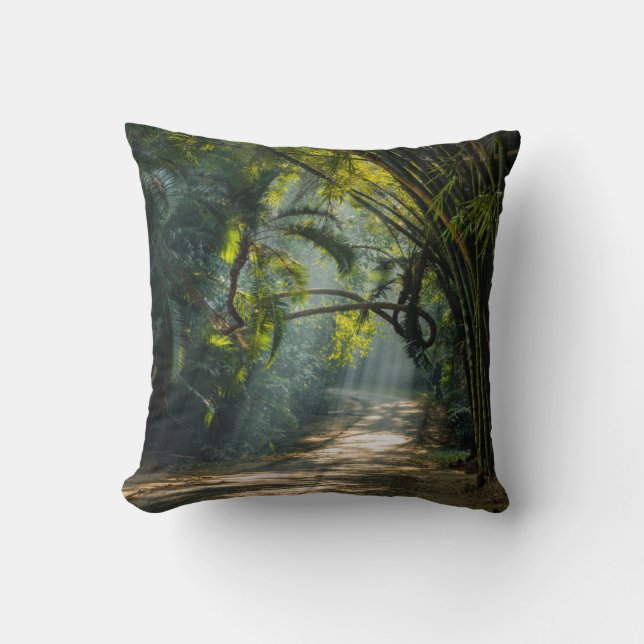 Rows of Bamboo Throw Pillow (Front)