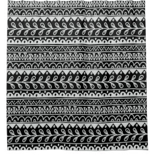 Rows of Black and White Doodle Patterns