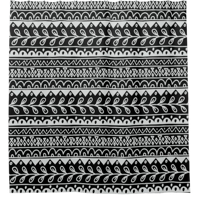 Rows of Black and White Doodle Patterns (Front)