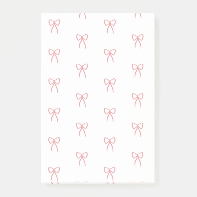 Rows of Bows in Coquette Pink Post-It Notes (Front)