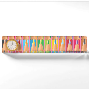 Rows of Coloured Pencils Nameplate