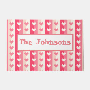 Rows of Hearts Doormat