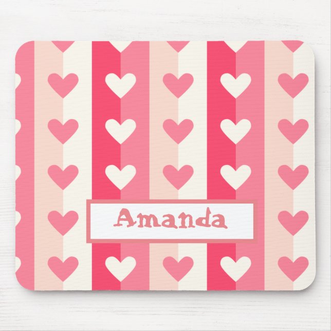 Rows of Hearts Mouse Pad (Front)