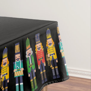 Rows of Modern Colorful Nutcrackers Tablecloth