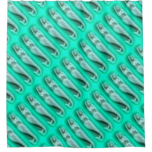 rows of napping green mermaids pattern