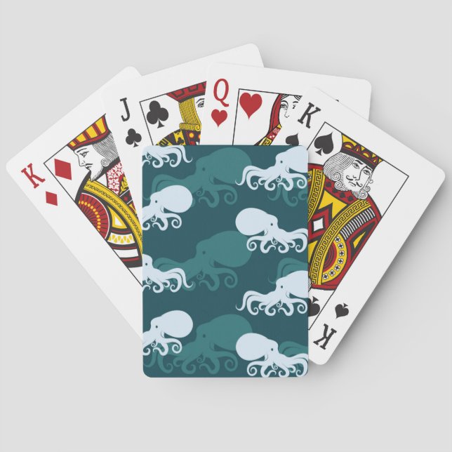 Rows Of Octopus Pattern Playing Cards (Back)