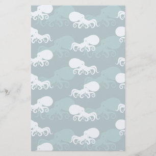 Rows Of Octopus Pattern Stationery