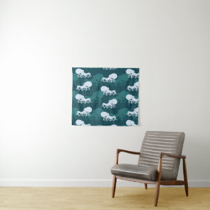 Rows Of Octopus Pattern Tapestry