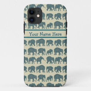 Rows of Paisley Elephants, Beige, iPhone 5/5s Case
