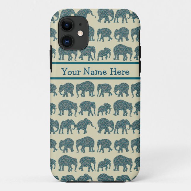 Rows of Paisley Elephants, Beige, iPhone 5/5s Case (Back)