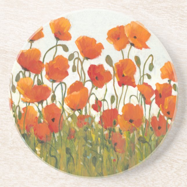 Rows of Poppies I Coaster (Front)