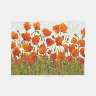 Rows of Poppies I Fleece Blanket