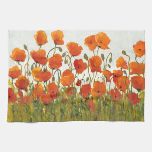 Rows of Poppies I Kitchen Towel