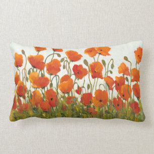 Rows of Poppies I Lumbar Pillow