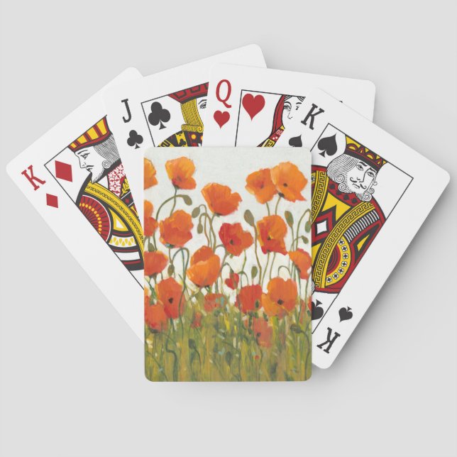 Rows of Poppies I Playing Cards (Back)