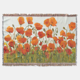 Rows of Poppies I Throw Blanket