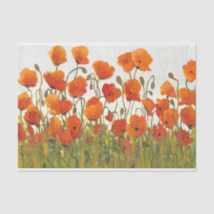 Rows of Poppies I Tissue Paper