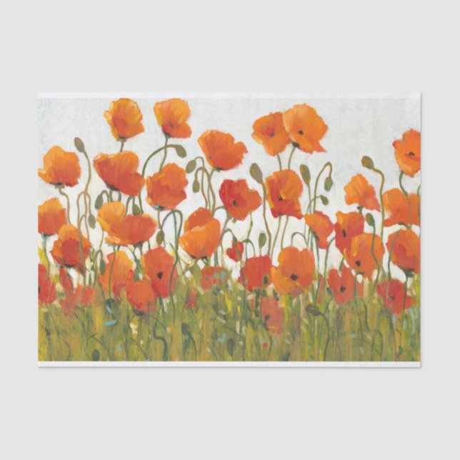 Rows of Poppies I Tissue Paper (Front)