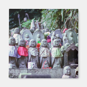 Rows of small Jizo monk statues with bibs - Japan Magnet