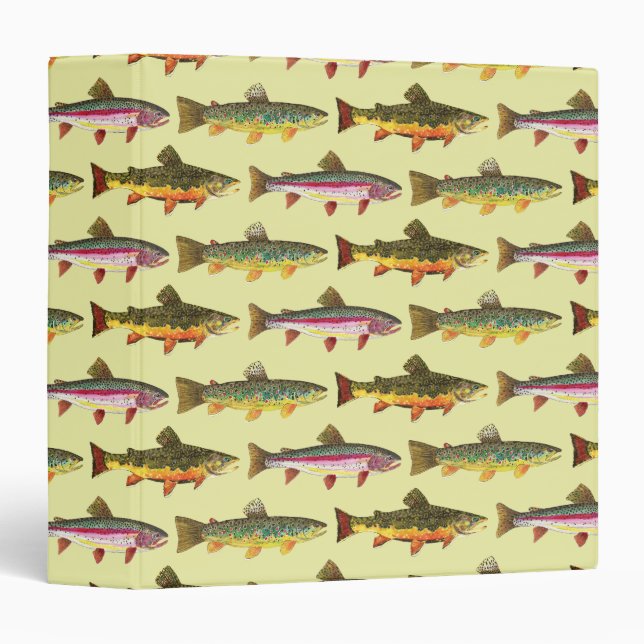 Rows of Trout - Fly Fishing - Fisherman's Binder (Front/Spine)