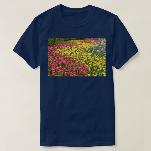 Rows of Tulips in Spring T-Shirt (Design Front)
