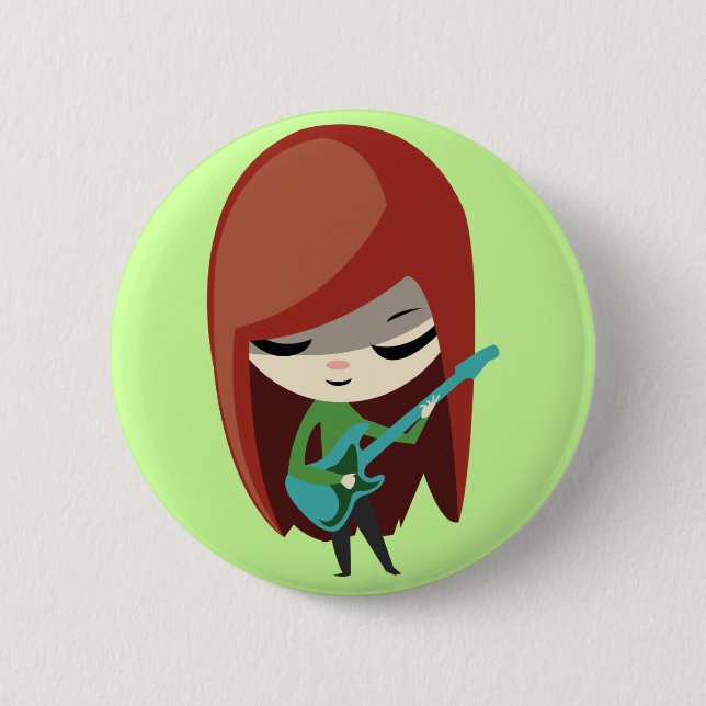 Roxie Rockstar 2 Inch Round Button (Front)