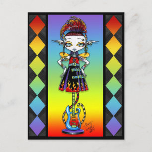 Roxsy Pixie Stick Psychobilly Rainbow Fae Postcard