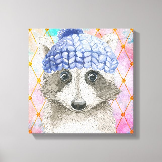 Roxy the Raccoon Wrapped Canvas Print (Front)