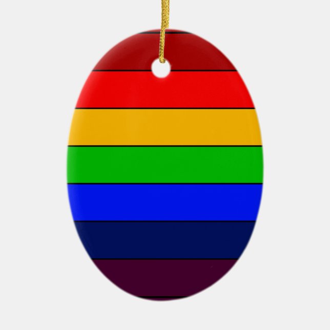 ROY G BIV Rainbow Ceramic Ornament (Front)