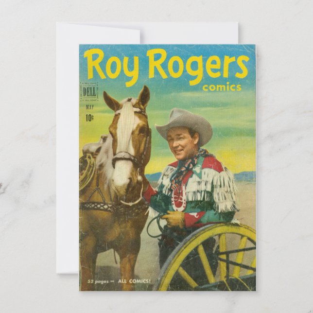 Roy Rogers Comics Invitation CARD Cowboy Western (Front)