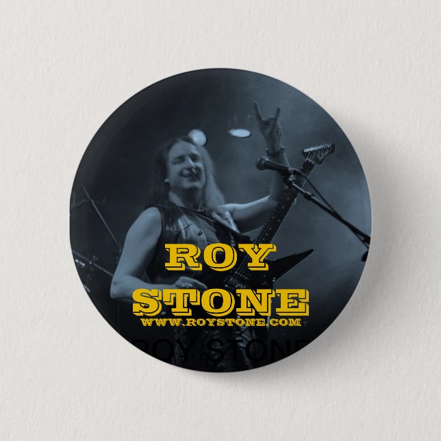 ROY STONE LIVE BLACK & WHITE BADGE 2 INCH ROUND BUTTON (Front)