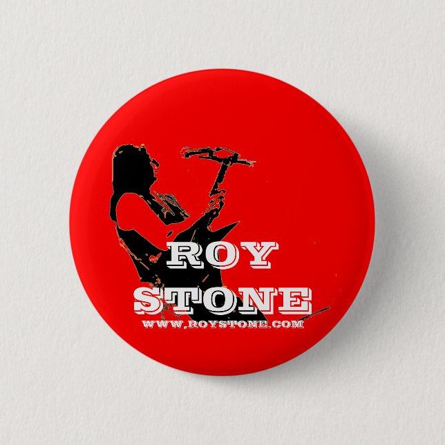 ROY STONE RED LOGO BADGE 2 INCH ROUND BUTTON (Front)
