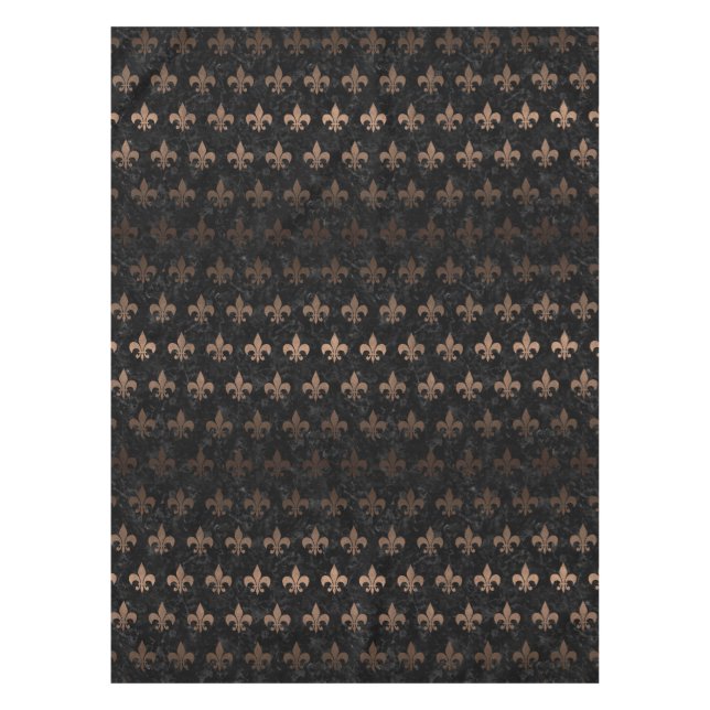 ROYAL1 BLACK MARBLE & BRONZE METAL (R) TABLECLOTH (Front)