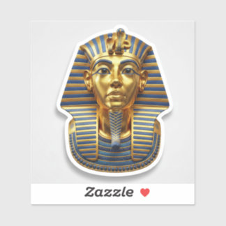 Royal 3D Golden Pharaoh Mask Die-Cut Sticker ملصق