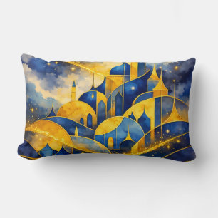 Royal Abstract Fantasy Castle Watercolor Throw Pil Lumbar Pillow
