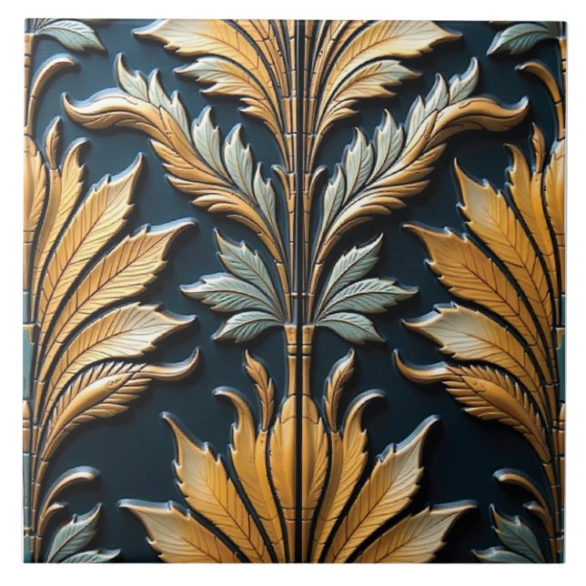Royal Acanthus Lapis Tile (Front)