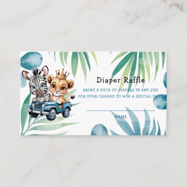 Royal Adventure Ride Boy Diaper Riffle Business Card (Front)
