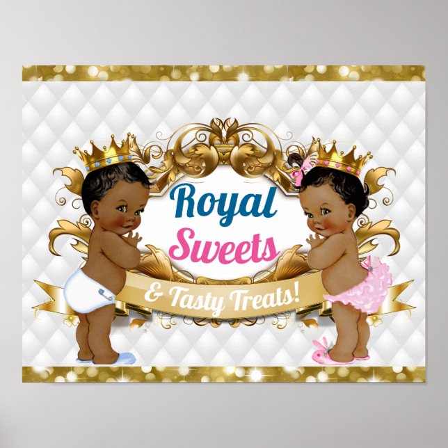 Royal African Gender Reveal Treats Sign (Front)