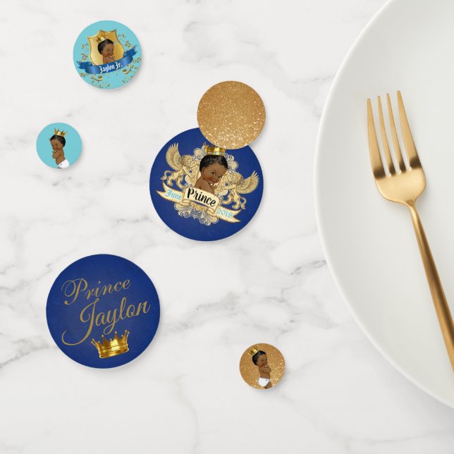 Royal African Prince|Blue|Baby Blue & Gold Glitter Confetti (Group)