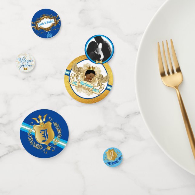 Royal African Prince Blue & Gold Fancy Photo Confe Confetti (Group)