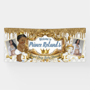 Royal African Prince White Gold Glitter-2 Photos Banner