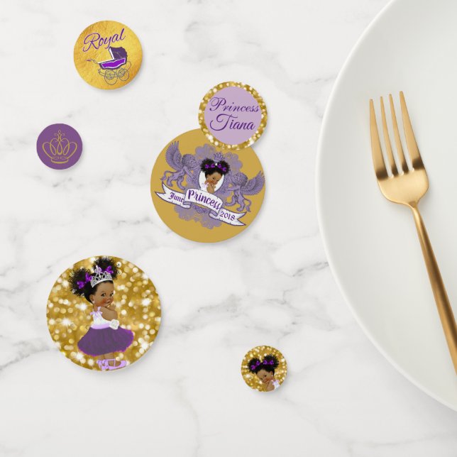Royal African Princess Fancy Purple| Gold Glitter Confetti (Group)