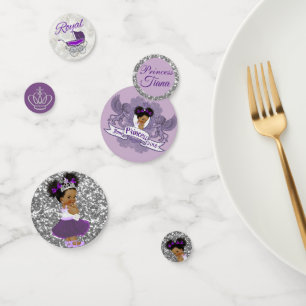 Royal African Princess Purple & Silver Confetti