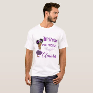 Royal African Princess Purple White Baby Shower T-Shirt